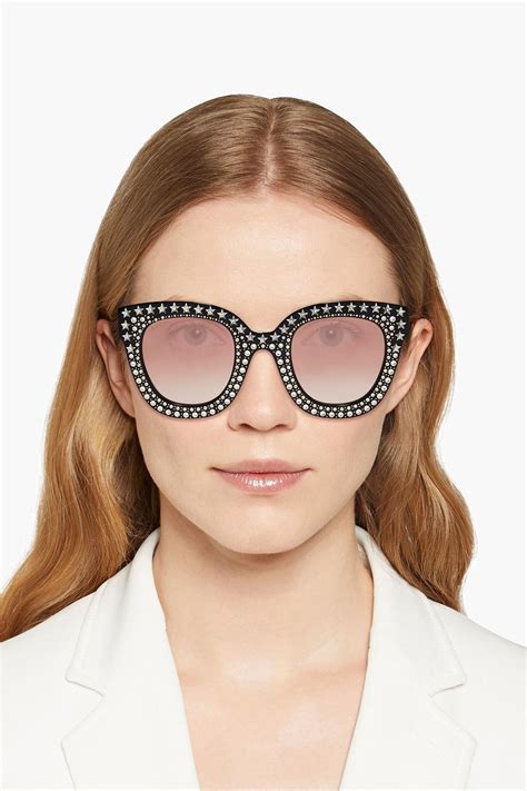 gucci nylon lens wrap sunglasses|gucci crystal embellished sunglasses.